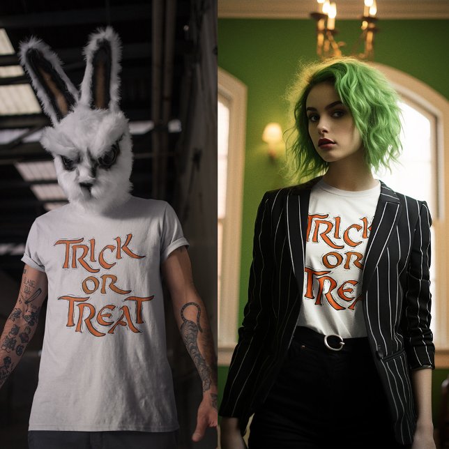 T-shirt Halloween Trick ou Traiter des mots Unisex (Halloween Trick or Treat Words Unisex T-Shirt)
