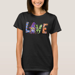T-shirt Halloween Trick Treat Love Halloween Gnome Motif