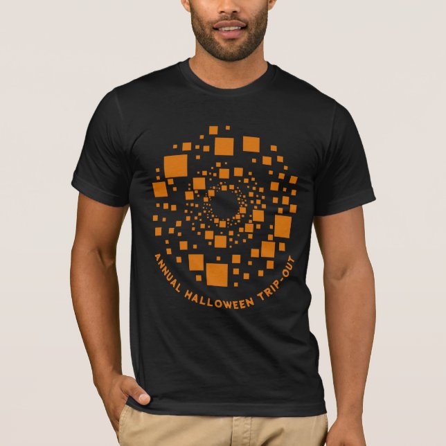 T-shirt Halloween Trip-Out Orange Cercles Noirs Carré (Devant)