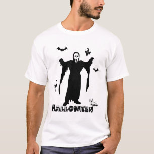 T-shirt Halloween Triste Mort Visage, Fantômes Effrayants 