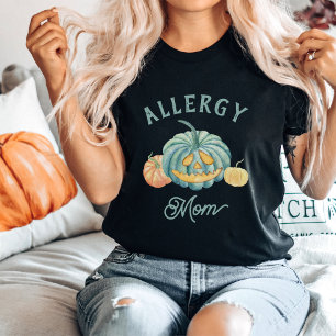 T-shirt Halloween Turquoise Citrouille allergie maman