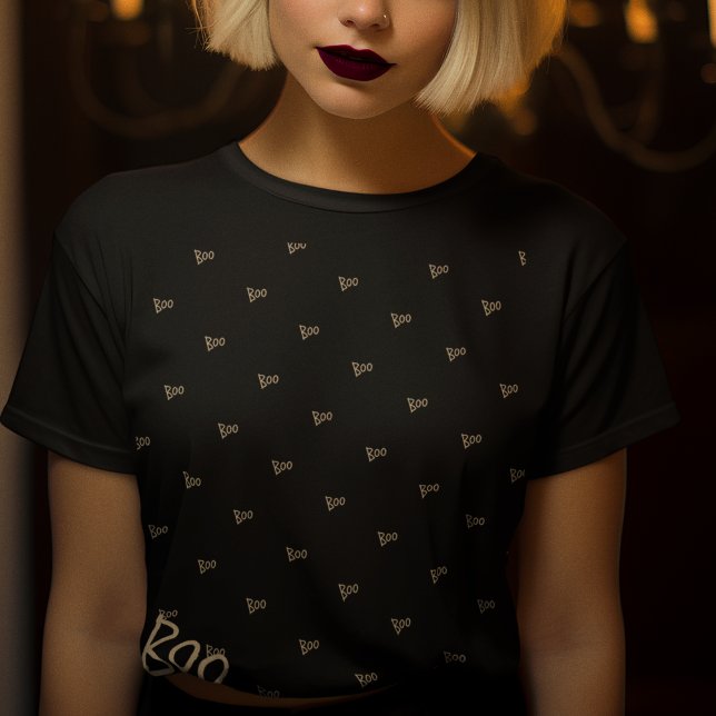 T-shirt Halloween typographie boite or noir (Créateur téléchargé)