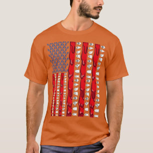 T-shirt Halloween USA Drapeau Américain Jack o lanterne Sa