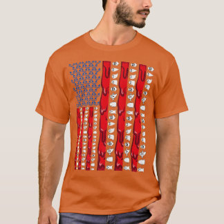 T-shirt Halloween USA Drapeau Américain Jack o lanterne Sa