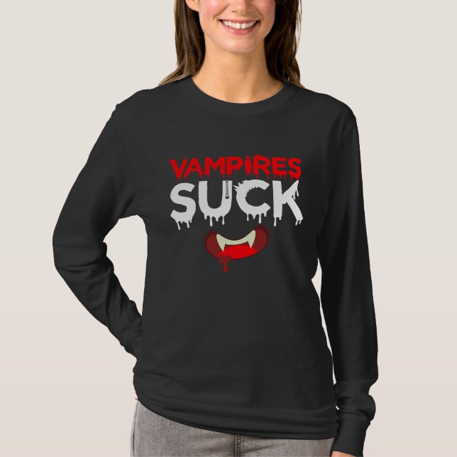 T-shirt Halloween Vampire Sayings  Creepy Werewolf Bloodsu (Devant)