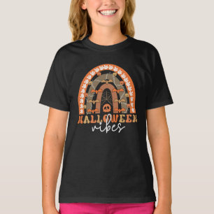 T-shirt Halloween Vibes Boho Rainbow Automne Éffrayant