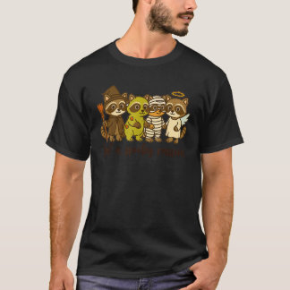T-shirt Halloween Vibes Racoon Éffrayant Mama Juste Un R É