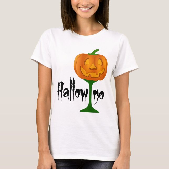 T-shirt Halloween vin Citrouille Hallowino (Devant)