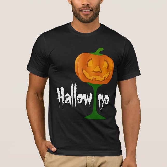 T-shirt Halloween vin Citrouille Hallowino (Devant)