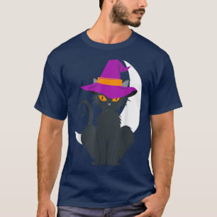 T-shirt Halloween vintage Cat noir costume sorcière Ha