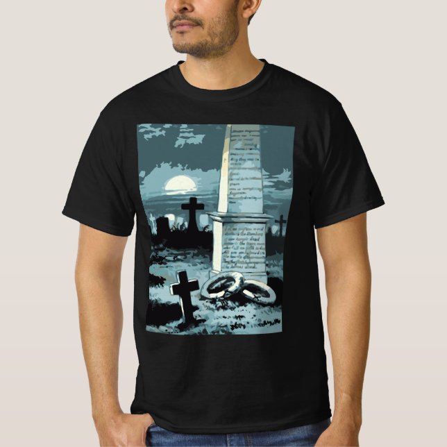 T-shirt Halloween vintage, Cimetière Déplaisant aux Graves (Devant)