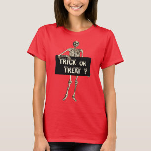 T-shirt Halloween vintage, squelette ou traitement