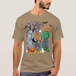 T-shirt Halloween Weimaraner Chien Sorcière Scary Hallowee