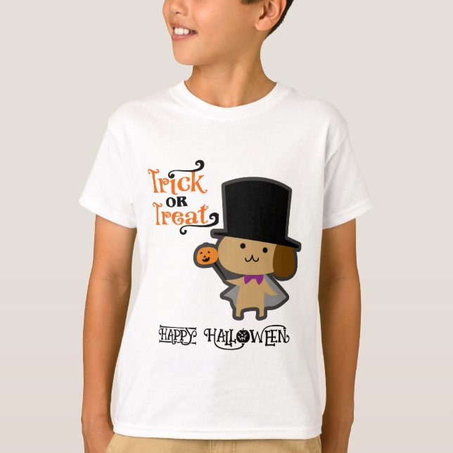 T-shirt Halloween Whimsical Personnalisé drôle Chien migno (Devant)