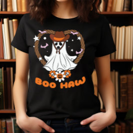 T-SHIRT HALLOWEEN WILD WEST BOO HAW COWBOY GHOST ÉFFRAYANT