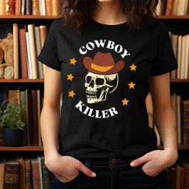 T-SHIRT HALLOWEEN WILD WEST COWBOY KILLER SKULR