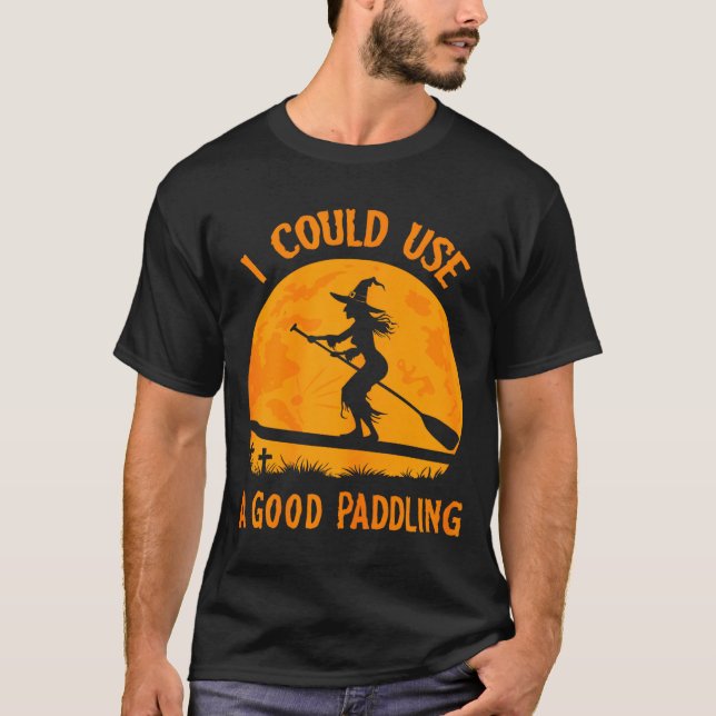 T-shirt Halloween Witch Paddleboarder Sup Standup Paddling (Devant)