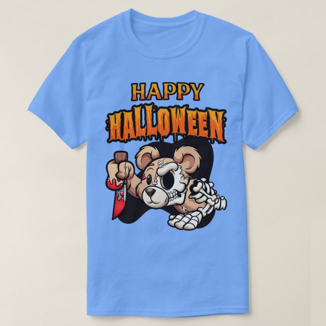 T-shirt Halloween Zombie Bear (Design devant)