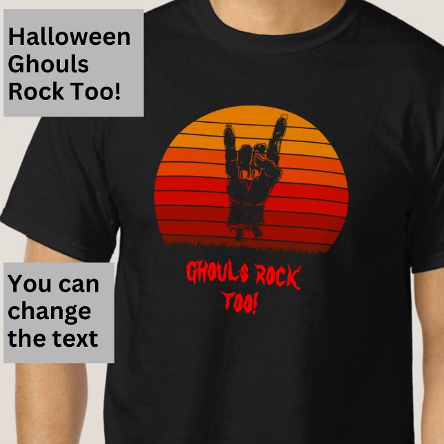 T-shirt Halloween Zombie Ghouls Rock trop mains os (Créateur téléchargé)