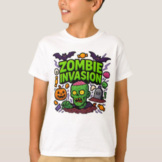 T-shirt Halloween Zombie Invasion Vêtements Cute Unisex