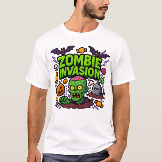 T-shirt Halloween Zombie Invasion Vêtements Cute Unisex