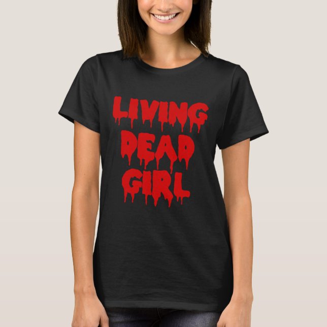 T-shirt Halloween Zombie sang couler Vidéo Zombie Vivre mo (Devant)