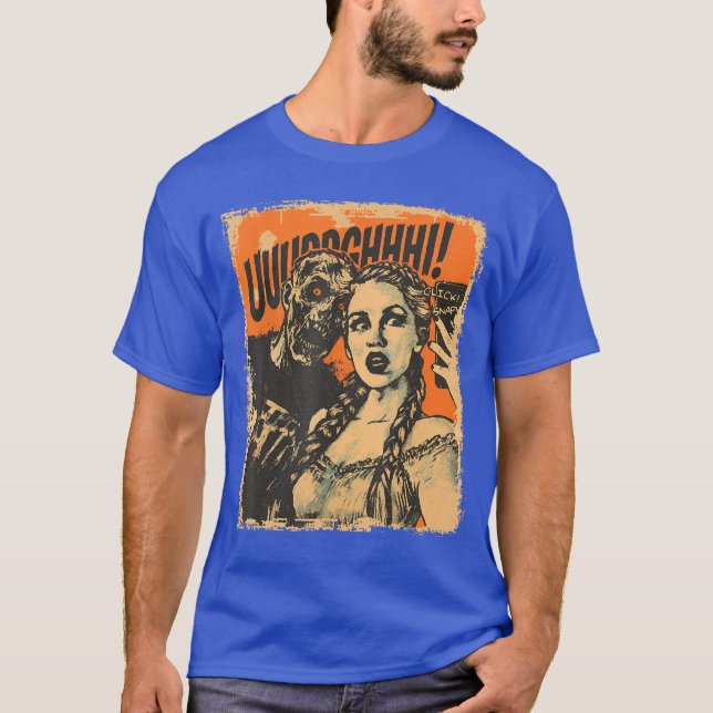 T-shirt Halloween Zombie Sie Retro Horror Comic Panel Art  (Devant)