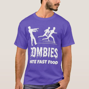 T-shirt Halloween Zombies Hate Fast Food Joggers Drôle