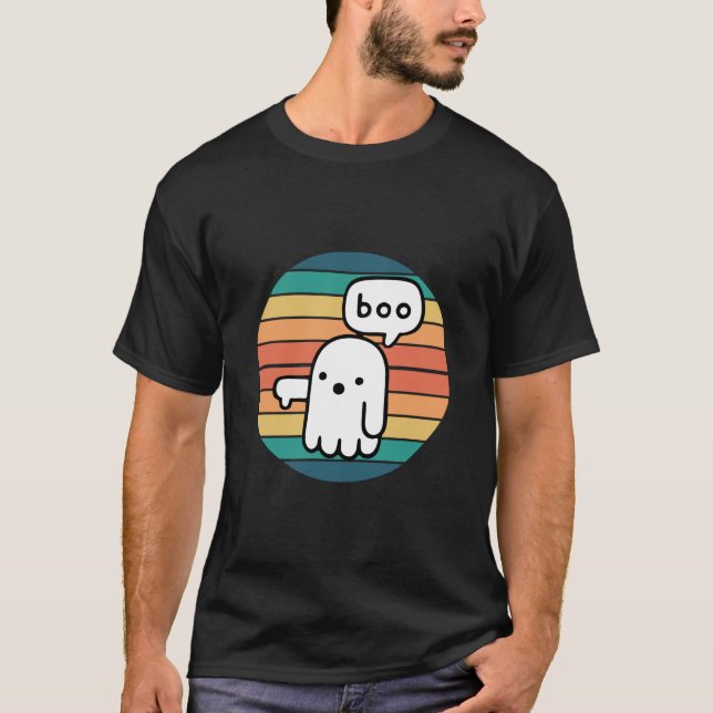T-shirt Hallowen Boo - Coucher De Soleil Rétro - Pouces De (Devant)