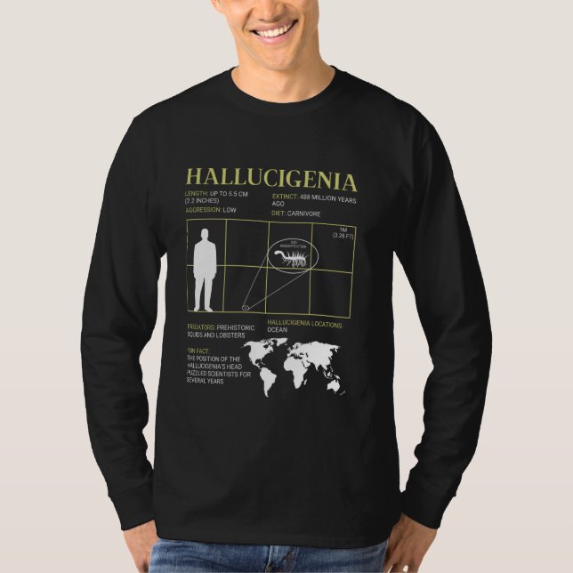 T-shirt Hallucigenia Fossil Extinct Alien à l'oeil vers (Devant)