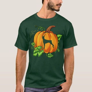 T-shirt Haloween Doberman Pinscher Chien taillé en Citroui
