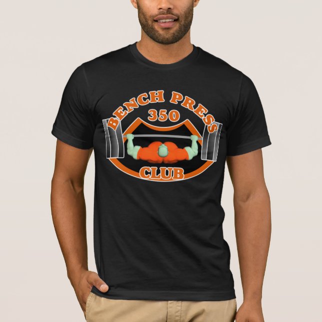 T-shirt Haltérophile de club du banc à presse 350 (Devant)