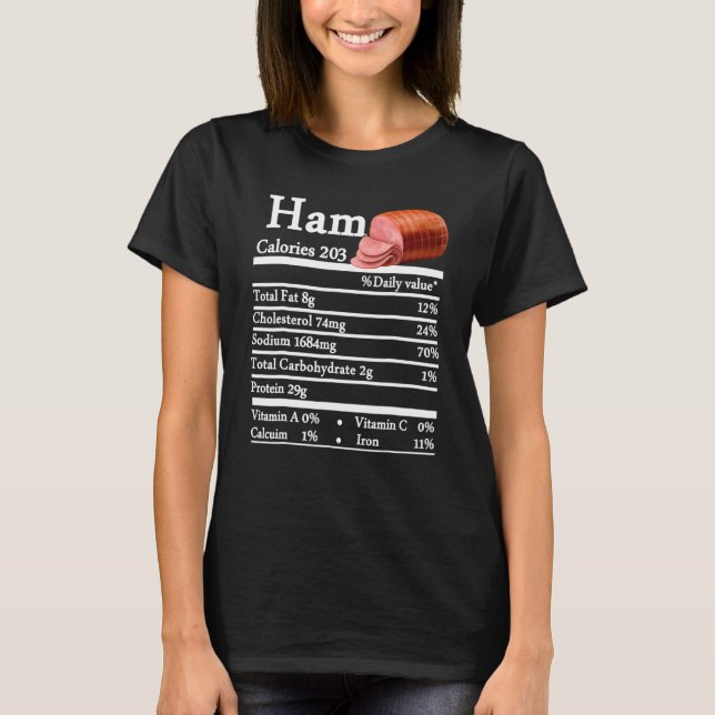 T-shirt Ham Nutrition Thanksgiving Christmas Costume Food  (Devant)