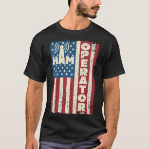 T-shirt Ham Operator US Flag Vintage America Radio 1