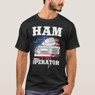T-shirt Ham Radio Operator American Usa Drapeau 4 juillet