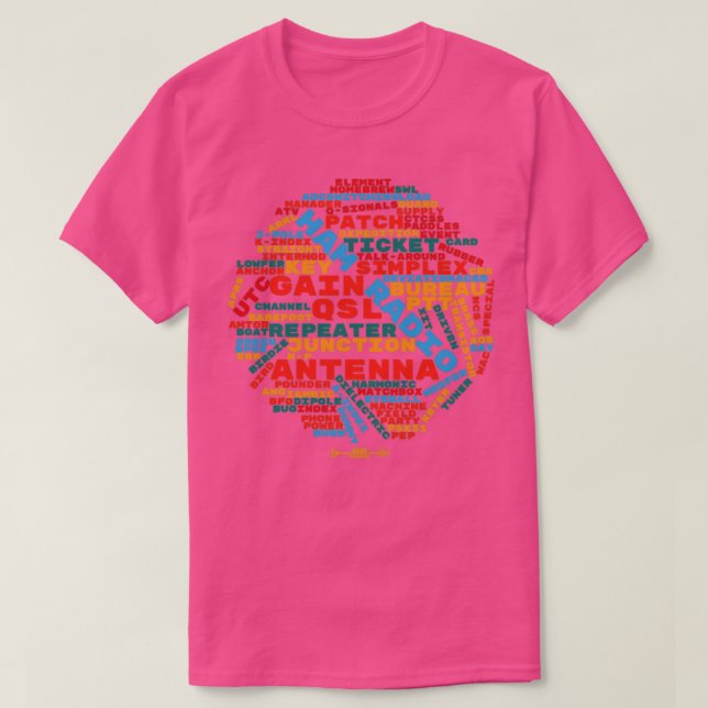 T-shirt HAM Radio World Cloud Amateur Radio Opérateur (Design devant)