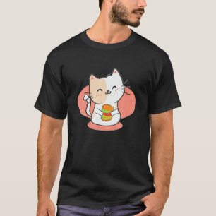T-shirt Hamburger Catburger Kawai Hamburger Purring Cat Bu