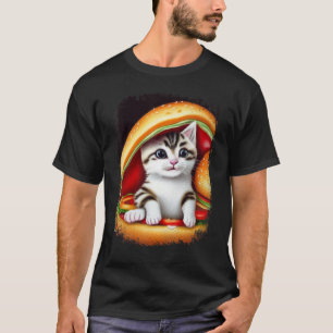 T-shirt Hamburger Chat Catburger Burger Purr Meow Chat 2