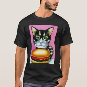 T-shirt Hamburger Chat Catburger Burger Purr Meow Chat 3