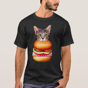T-shirt Hamburger Chat Catburger Burger Ronronnement Miaou