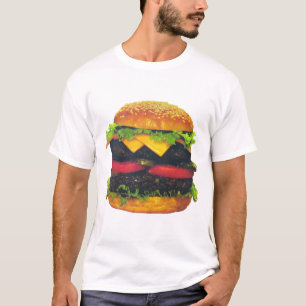 T-shirt Hamburger de luxe double au fromage