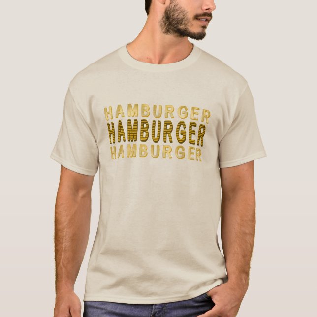 T-shirt Hamburger de typographie (Devant)