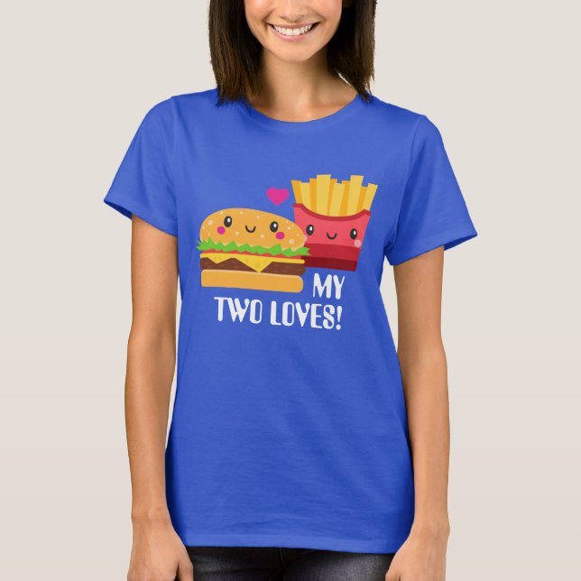 T-shirt Hamburger et French Fries deux amours Kawaii (Devant)