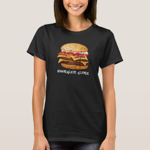 T-shirt Hamburger Girl Hamburger Fast Food Bacon B