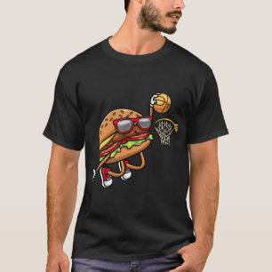 T-shirt Hamburger Jouer Basketball Restauration Rapide Bas