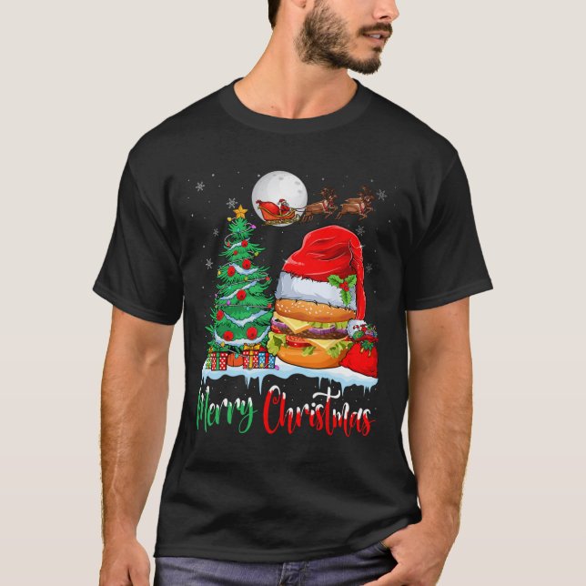 T-shirt Hamburger portant Noël Noël Noël - Joyeux Noël (Devant)