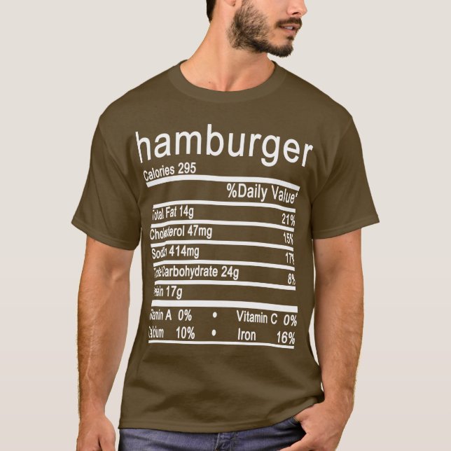 T-shirt hamburger valeur nutritive drôle Thanksgiving (Devant)