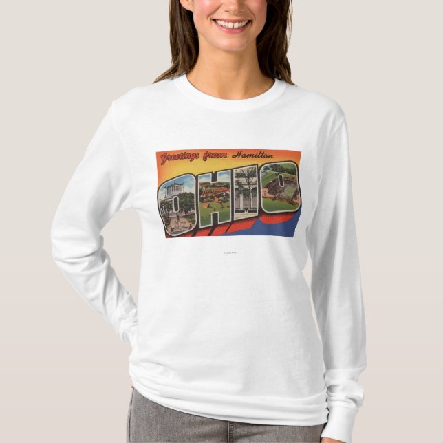 T-shirt Hamilton, Ohio - grandes scènes de lettre (Devant)
