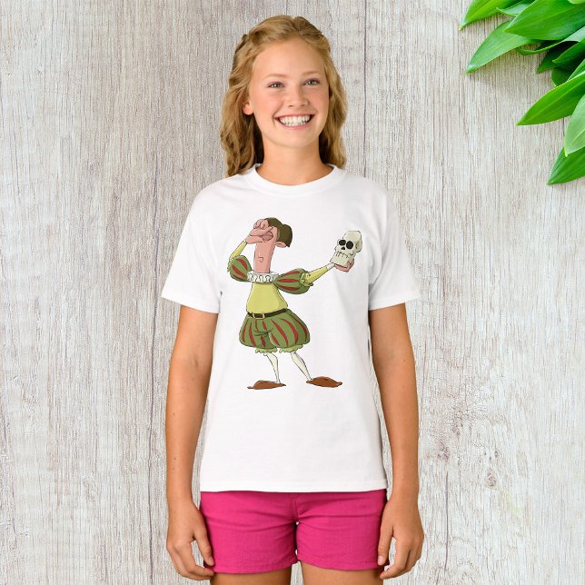 T-shirt Hamlet Shakespeare Acteur Drôle Tenant un Crâne (Créateur téléchargé)