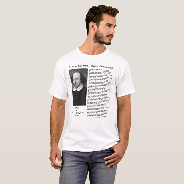 T-shirt Hamlet: William Shakespeare (Devant entier)